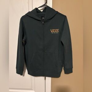 Vans Young Kids Dark Green Zip-Up Hoodie Size Medium 11- 12